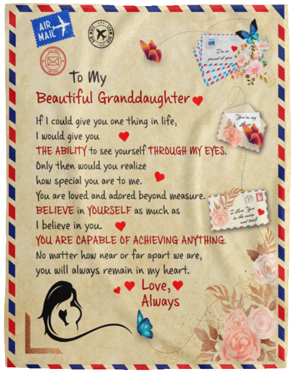 To My Beautiful Granddaughter | Cozy Plush Blanket