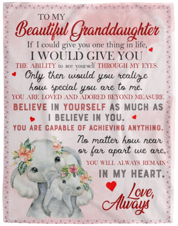 To My Beautiful Granddaughter | Cozy Plush Blanket