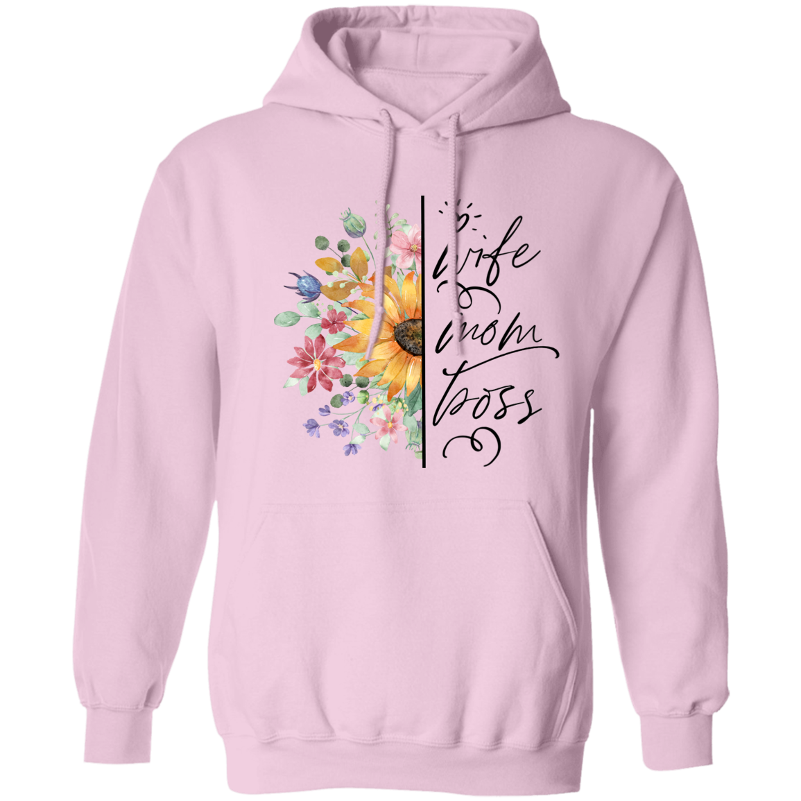 Wife, Mom, Boss Pullover Hoodie