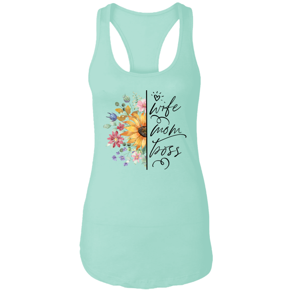 Wife, Mom, Boss Ladies Ideal Racerback Tank