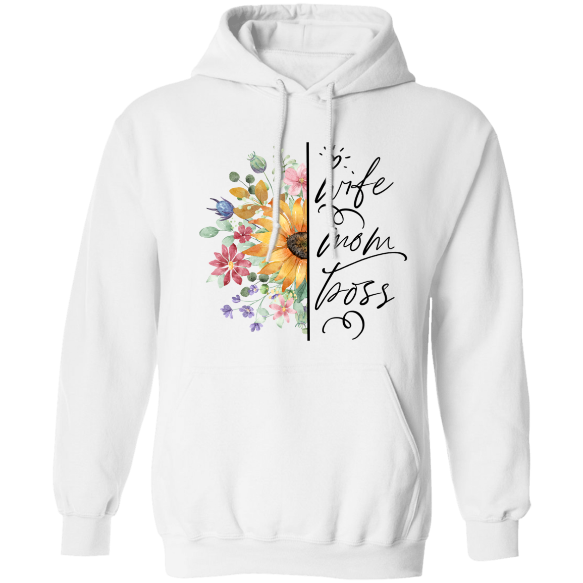 Wife, Mom, Boss Pullover Hoodie