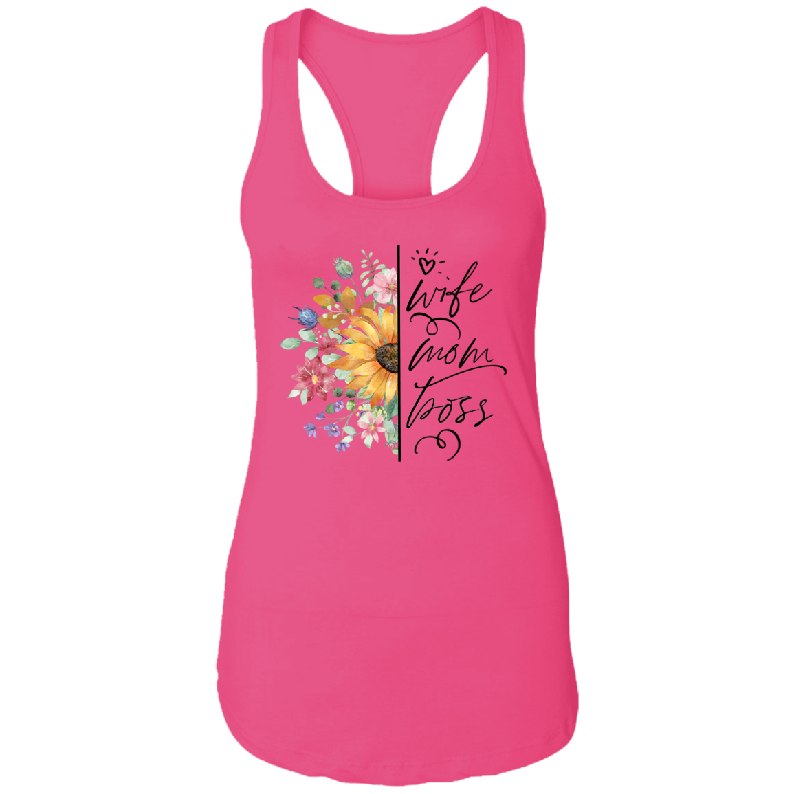 Wife, Mom, Boss Ladies Ideal Racerback Tank