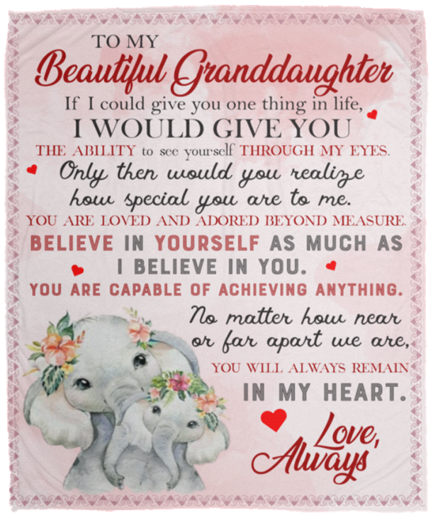 To My Beautiful Granddaughter | Cozy Plush Blanket