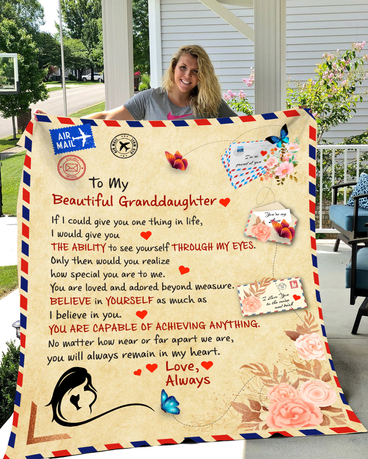 To My Beautiful Granddaughter | Cozy Plush Blanket