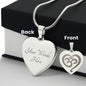 Engraved Heart Necklace | Namaste Symbol