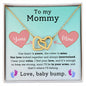 To My Mommy - Love, Baby Bump | Interlocking Hearts Necklace