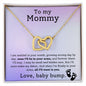 To My Mommy - Love, Baby Bump | Interlocking Hearts Necklace
