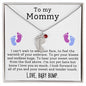 Engraved Baby Feet with Birthstones Necklace for Mom-To-Be