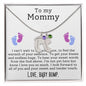 Engraved Baby Feet with Birthstones Necklace for Mom-To-Be
