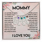 Engraved Baby Feet with Birthstones Necklace for Mom