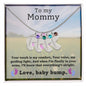 Engraved Baby Feet with Birthstone Necklace for Mom-To-Be