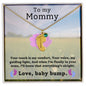 Engraved Baby Feet with Birthstone Necklace for Mom-To-Be