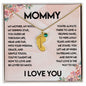 Engraved Baby Feet with Birthstones Necklace for Mom