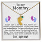 Engraved Baby Feet with Birthstones Necklace for Mom-To-Be