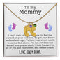Engraved Baby Feet with Birthstones Necklace for Mom-To-Be