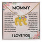 Engraved Baby Feet with Birthstones Necklace for Mom