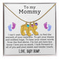 Engraved Baby Feet with Birthstones Necklace for Mom-To-Be