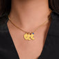 Engraved Baby Feet with Birthstones Necklace for Mom-To-Be