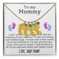 Engraved Baby Feet with Birthstones Necklace for Mom-To-Be