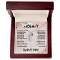 Engraved Baby Feet with Birthstones Necklace for Mom
