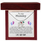 Engraved Baby Feet with Birthstones Necklace for Mom-To-Be