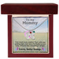 Engraved Baby Feet with Birthstone Necklace for Mom-To-Be
