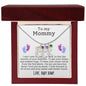 Engraved Baby Feet with Birthstones Necklace for Mom-To-Be