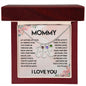 Engraved Baby Feet with Birthstones Necklace for Mom