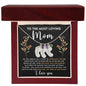 Engraved Baby Feet with Birthstone Necklace for Mom