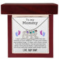 Engraved Baby Feet with Birthstones Necklace for Mom-To-Be