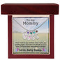 Engraved Baby Feet with Birthstone Necklace for Mom-To-Be