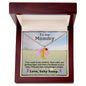 Engraved Baby Feet with Birthstone Necklace for Mom-To-Be