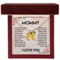 Engraved Baby Feet with Birthstones Necklace for Mom