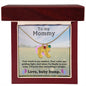 Engraved Baby Feet with Birthstone Necklace for Mom-To-Be