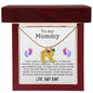 Engraved Baby Feet with Birthstones Necklace for Mom-To-Be