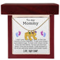 Engraved Baby Feet with Birthstones Necklace for Mom-To-Be