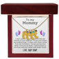 Engraved Baby Feet with Birthstones Necklace for Mom-To-Be
