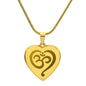 Engraved Heart Necklace | Namaste Symbol