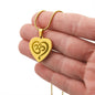 Engraved Heart Necklace | Namaste Symbol