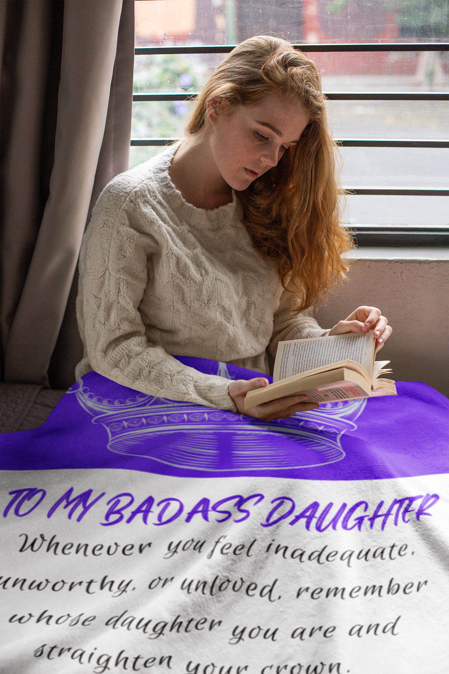 To My Badass Daughter | Purple | Cozy Plush Fleece Blanket