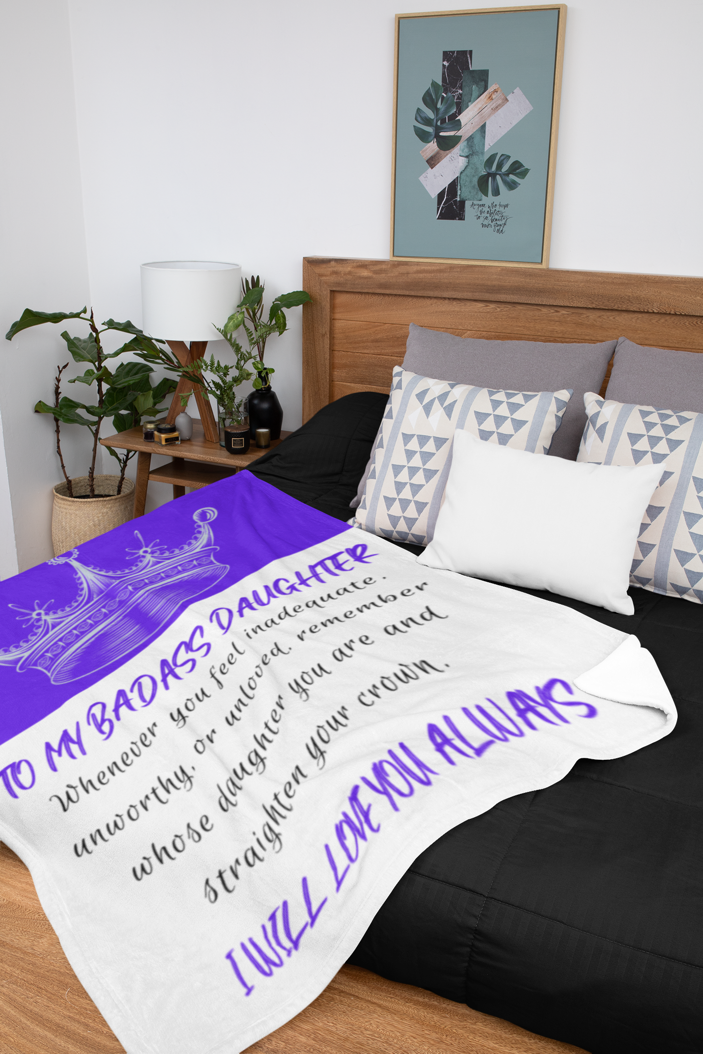 To My Badass Daughter | Purple | Cozy Plush Fleece Blanket
