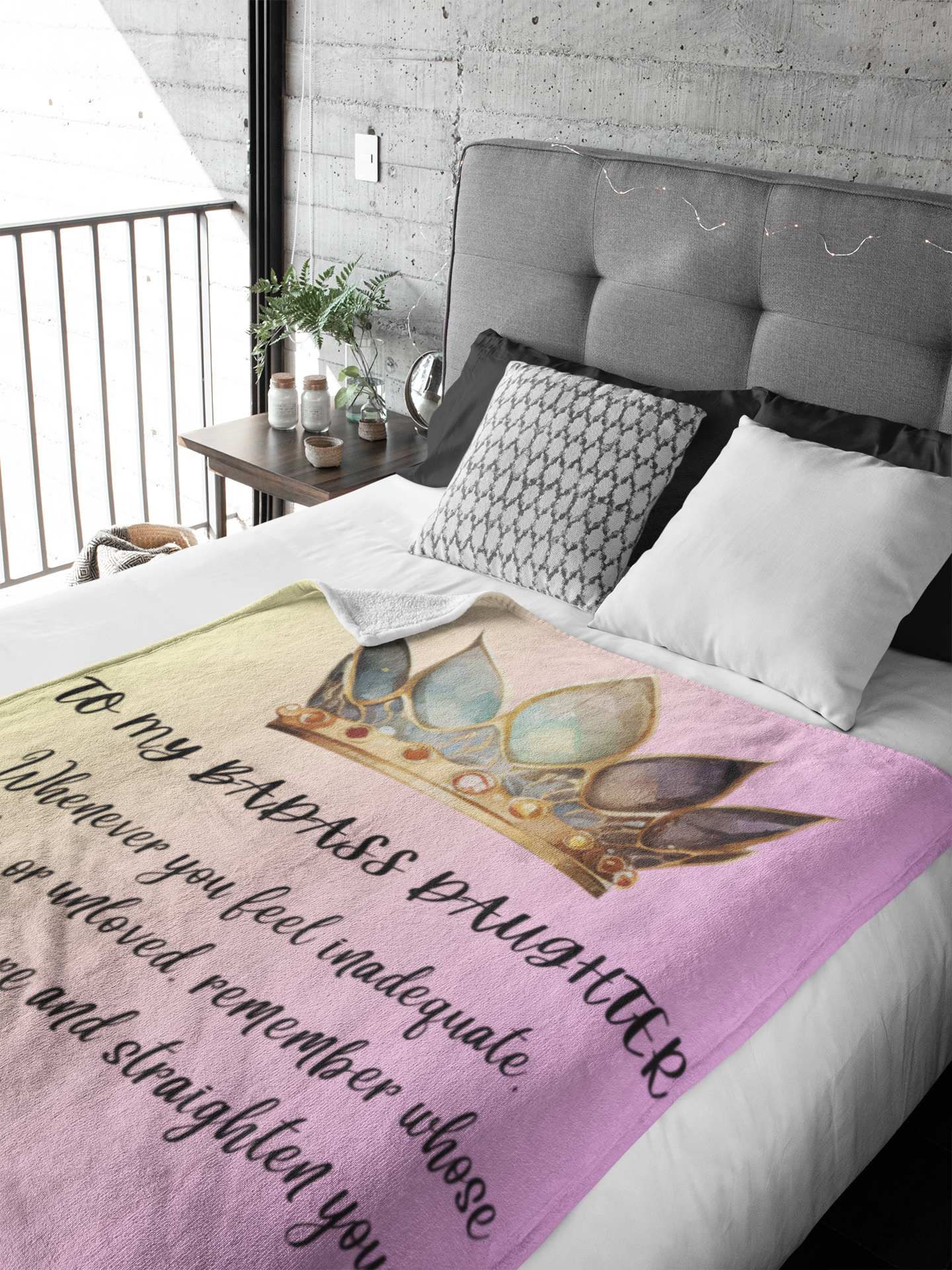 To My Badass Daughter | Pink Ombre | Cozy Plush Fleece Blanket