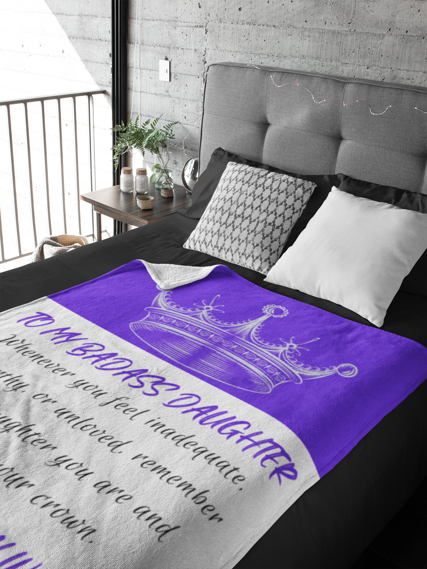 To My Badass Daughter | Purple | Cozy Plush Fleece Blanket