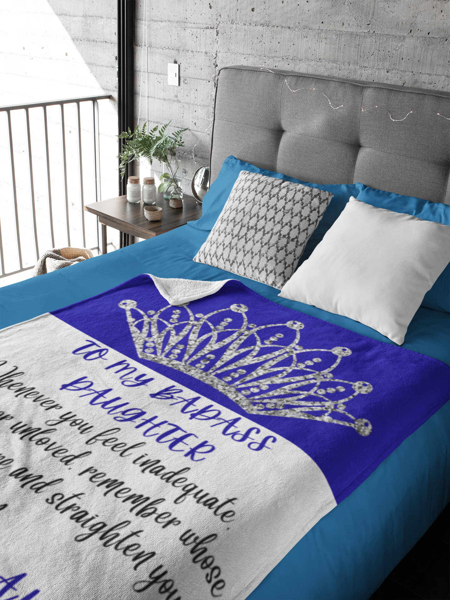 To My Badass Daughter | Royal Blue | Cozy Plush Blanket