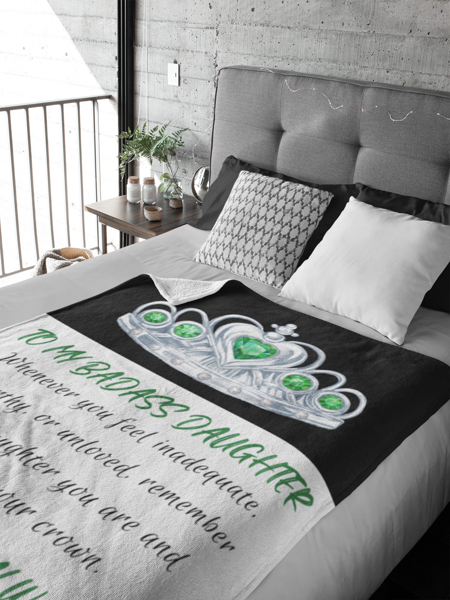 To My Badass Daughter | Green| Cozy Plush Blanket