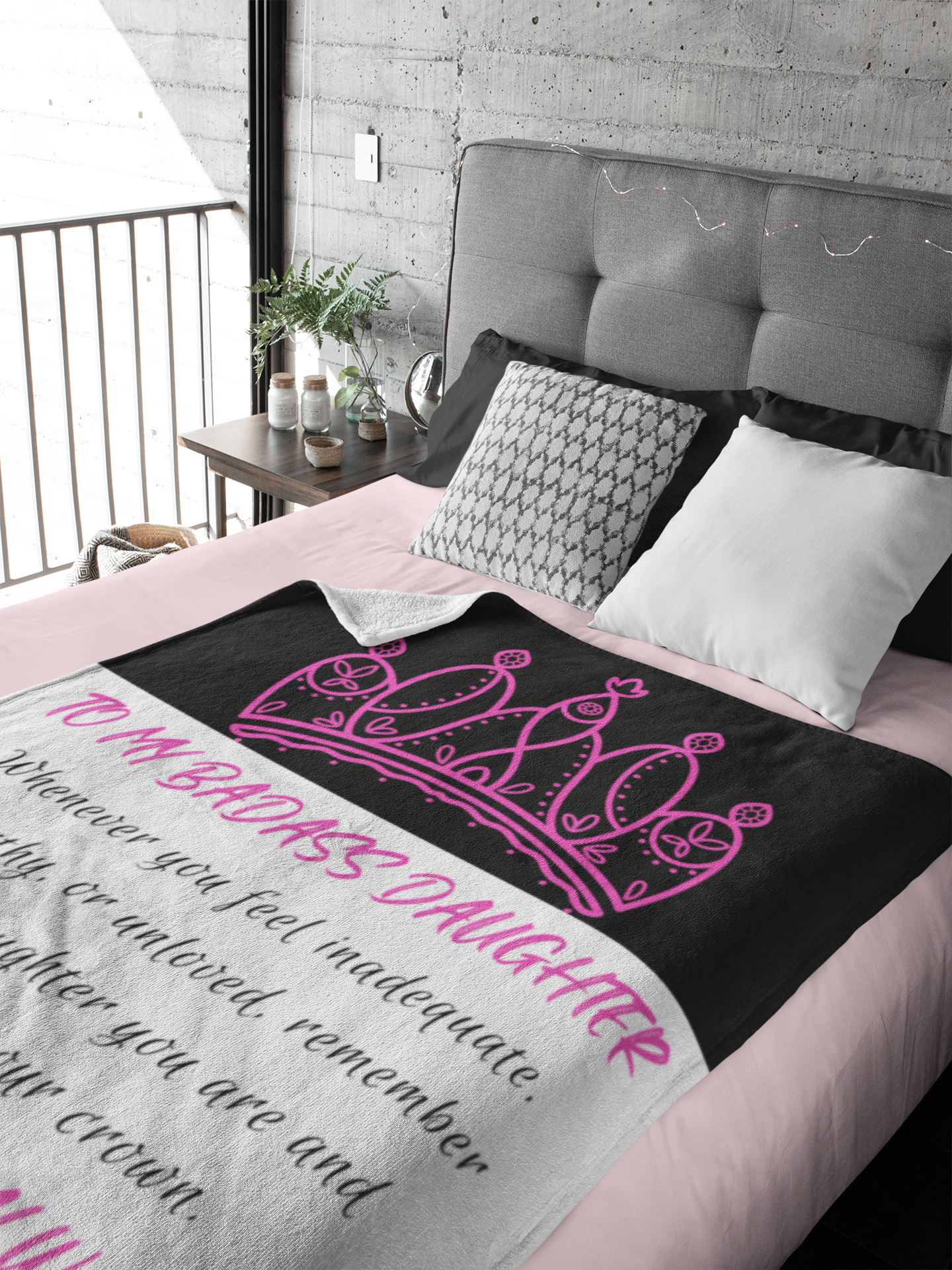 To My Badass Daughter - Pink - Cozy Plush Blanket