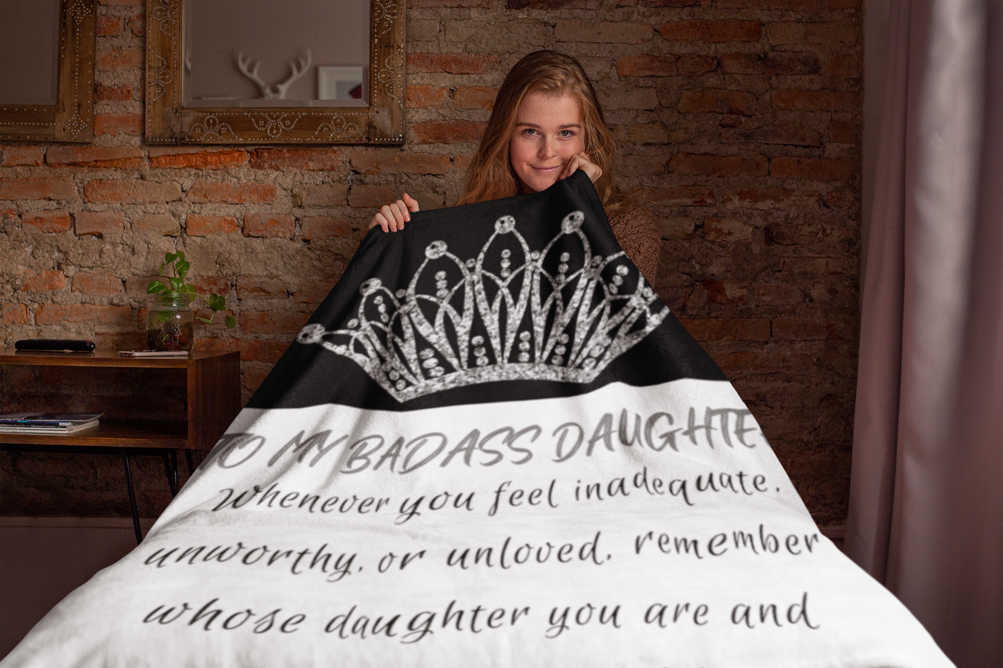 To My Badass Daughter | Silver | Cozy Plush Fleece Blanket