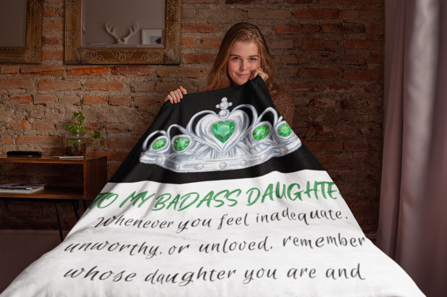 To My Badass Daughter | Green| Cozy Plush Blanket