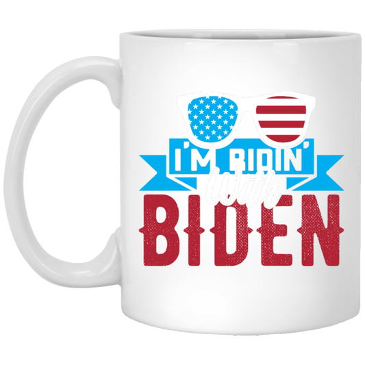 I'm Ridin' with Biden White Mug