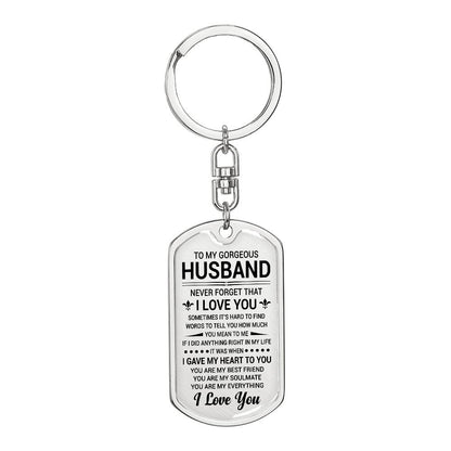 Dog Tag - Gorgeous Husband, Valentine's Day, Never Forget That I Love You